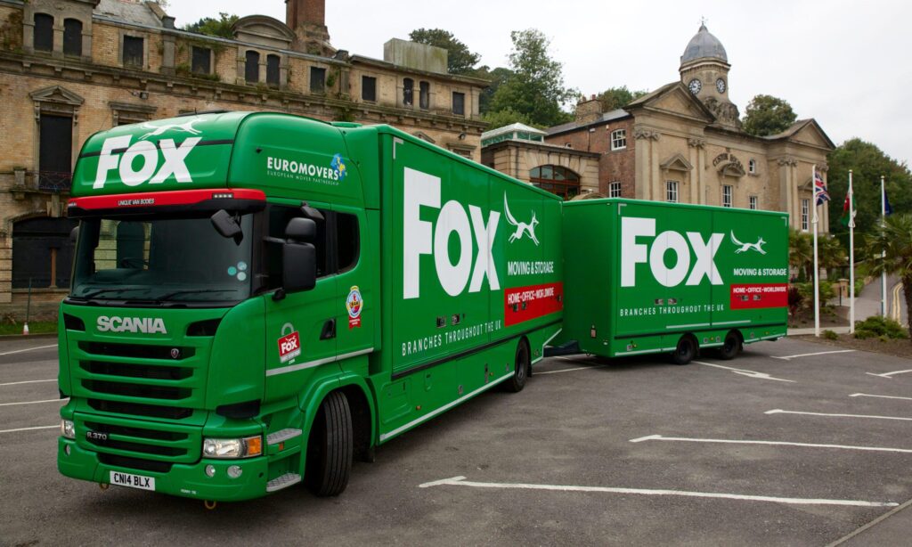 fox moving vans outside custom house in penarth