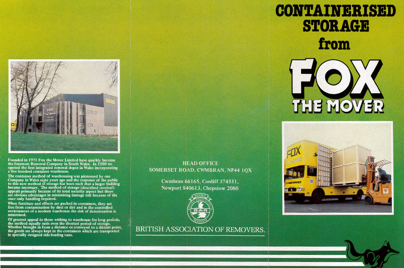 Historic Fox the Mover storage brochure