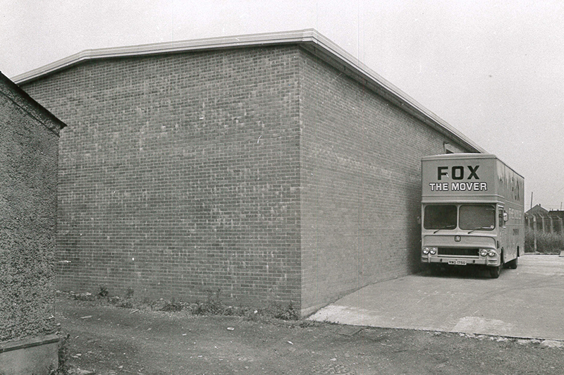 a fox the mover van next to the cwmbran store in 1977