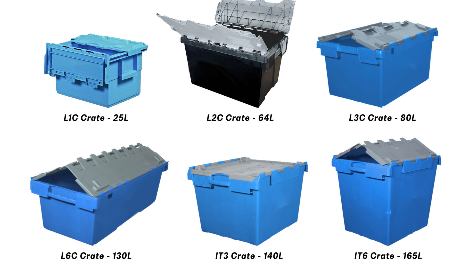 selection of crate sizes